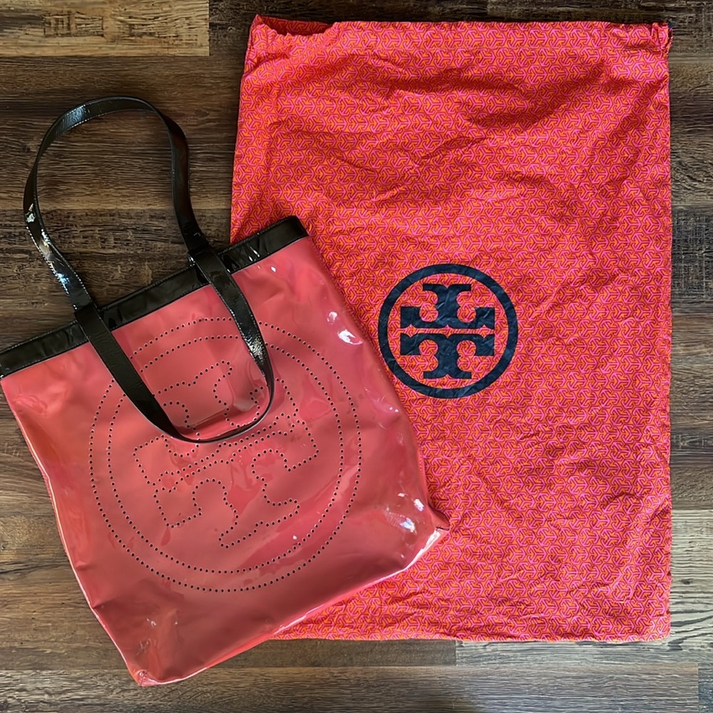 Tory Burch Patent Leather Pink Tote Bag
